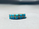 Marvelous Vintage Native American Navajo Kingman Turquoise Sterling Silver Ring-Nativo Arts