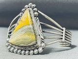 Stunning Native American Navajo Honeybee Jasper Sterling Silver Bracelet-Nativo Arts