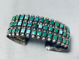 Best Vintage Native American Zuni Cerrillos Turquoise Squared Sterling Silver Early Bracelet-Nativo Arts