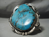 One Of Biggest Best Vintage Native American Navajo Morenci Turquoise Sterling Silver Bracelet-Nativo Arts