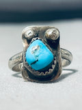 Outstanding Vintage Native American Navajo Morenci Turquoise Sterling Silver Ring-Nativo Arts