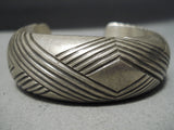 Tremendous Vintage Navajo Sterling Silver Bracelet Old Native American-Nativo Arts