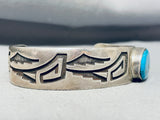 Important Signed Vintage Native American Hopi Old Turquoise Sterling Silver Bracelet-Nativo Arts