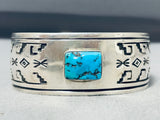 Magnificent Native American Navajo Sleeping Beauty Turquoise Sterling Silver Bracelet-Nativo Arts