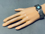 John Begay Vintage Native American Navajo Blue Gem Turquoise Sterling Silver Bracelet-Nativo Arts