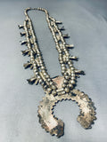 Gasp! Vintage Native American Navajo / Zuni Turquoise Sterling Silver Squash Blossom Necklace-Nativo Arts