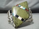 Gaint Vintage Native American Zuni Turquoise Signed Sterling Silver Turquoise Bracelet-Nativo Arts