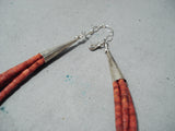 Native American Important Santo Domingo Dan Coriz Turquoise Coral Sterling Silver Necklace-Nativo Arts