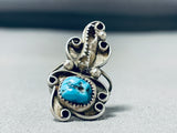 Exquisite Vintage Native American Navajo Morenci Turquoise Sterling Silver Ring-Nativo Arts