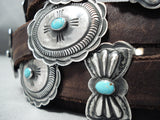 Most Detailed Vintage Native American Navajo Link Firendly Turquoise Sterling Silver Concho Belt-Nativo Arts
