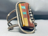 Most Unique Vintage Native American Navajo Sandstone Turquoise Sterling Silver Bracelet-Nativo Arts