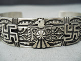 Important Cadman Vintage Native American Navajo Whirling Logs Sterling Silver Bracelet-Nativo Arts