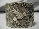 Heavy 219 Grams!! Native American Sterling Silver Bird Bracelet Cuff-Nativo Arts