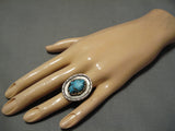 Old Bisbee Turquoise Vintage Navajo Sterling Silver Native American Ring Old-Nativo Arts