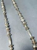 One Of The Bets Vintage Native American Navajo Sterling Silver Bead Necklace-Nativo Arts