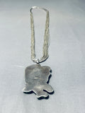 Huge Swooping Eagle Vintage Native American Navajo Royston Turquoise Sterling Silver Necklace-Nativo Arts