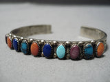 Very Rare Early Vintage Native American Zuni Harlan Coonsis Turquoise Sterling Silver Bracelet-Nativo Arts