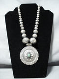 Signed Navajo Royston Turquoise Sterling Silver Necklace Native American-Nativo Arts