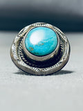 Rare Mine Turquoise Vintage Native American Navajo Sterling Silver Ring Old-Nativo Arts