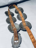 Late 1800's Early 1900's Vintage Native American Navajo 1st Phase Coin Silver Concho Belt Old-Nativo Arts