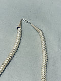 Native American Sturdy Vintage Santo Domingo Thick Sterling Silver Necklace-Nativo Arts