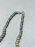 Native American Unique Bead Vintage Navajo Sterling Silver Necklace Old-Nativo Arts