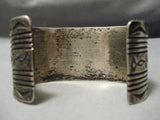 Important Earlier Vintage Native American Navajo Tooled Bruce Morgan Sterling Silver Bracelet-Nativo Arts
