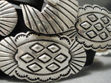Detailed!! Vintage Native American Navajo Hand Tooled Sterling Silver Concho Belt-Nativo Arts