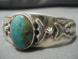 Quality Vintage Native American Navajo Lee Royston Turquoise Sterling Silver Bracelet Old-Nativo Arts