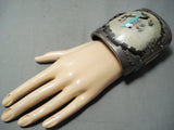 300 Gram Best Vintage Native American Zuni Bird Turquoise Inlay Sterling Silver Bracelet-Nativo Arts