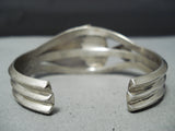 Dynamic Vintage Native American Navajo Sleeping Beauty Turquoise Sterling Silver Bracelet Old-Nativo Arts