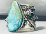 200 Grams Powerful Grizzly Native American Navajo Turquoise Sterling Silver Bracelet-Nativo Arts