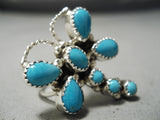 Huge Dragonfly Vintage Native American Navajo Turquoise Sterling Silver Ring-Nativo Arts