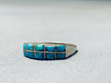 Marvelous Vintage Native American Navajo Kingman Turquoise Sterling Silver Ring-Nativo Arts