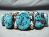 Signed Native American Navajo Sleeping Beauty Turquoise Sterling Silver Bracelet-Nativo Arts