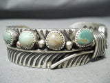 Heavy Leaf Navajo Royston Turquoise Sterling Silver Bracelet Native American-Nativo Arts