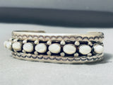 Anna Begay Vintage Native American Navajo Mother Of Pearl Sterling Silver Bracelet-Nativo Arts