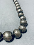 One Of The Best Earlier Vintage Native American Navajo Hand Tooled Sterling Silver Necklace-Nativo Arts