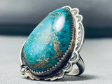 The Best Vintage Native American Navajo Oscar Alexius Turquoise Sterling Silver Ring Old-Nativo Arts