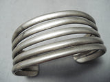 Exceptional Vintage Navajo Sterling Silver Heavy Bracelet Old Native American-Nativo Arts