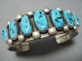 Important Hallmark Vintage Native American Navajo Tommy Moore Turquoise Sterling Silver Bracelet-Nativo Arts