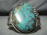 Monstrous Museum Vintage Native American Navajo Basalt Turquoise Sterling Silver Bracleet-Nativo Arts