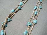 Superior Vintage Navajo Kingman Turquoise Necklace Native American Old-Nativo Arts
