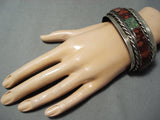 Bill Kirkham Vintage Native American Navajo Royston Turquoise Sterling Silver Bracelet Heavy-Nativo Arts