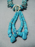 Marvelous Vintage Native American Navajo Turquoise Sterling Silver Necklace Old-Nativo Arts