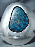 Rare Mine Vintage Native American Navajo Blue Thunder Turquoise Sterling Silver Bracelet-Nativo Arts