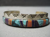Native American Intricate!! Vintage Benny Zuni Turquoise Sugulite Sterling Silver Bracelet-Nativo Arts