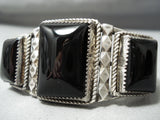 Awesome Vintage Native American Navajo Black Onyx Sterling Silver Bracelet-Nativo Arts