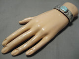 Important Jeanette Dale Native American Navajo #8 Turquoise Sterling Silver Bracelet Cuff-Nativo Arts