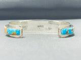 Outstanding Vintage Native American Navajo Turquoise Sterling Silver Bracelet Signed-Nativo Arts